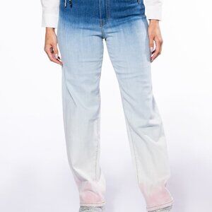 Akira Size 5 PINK OMBRE HIGH RISE JEANS